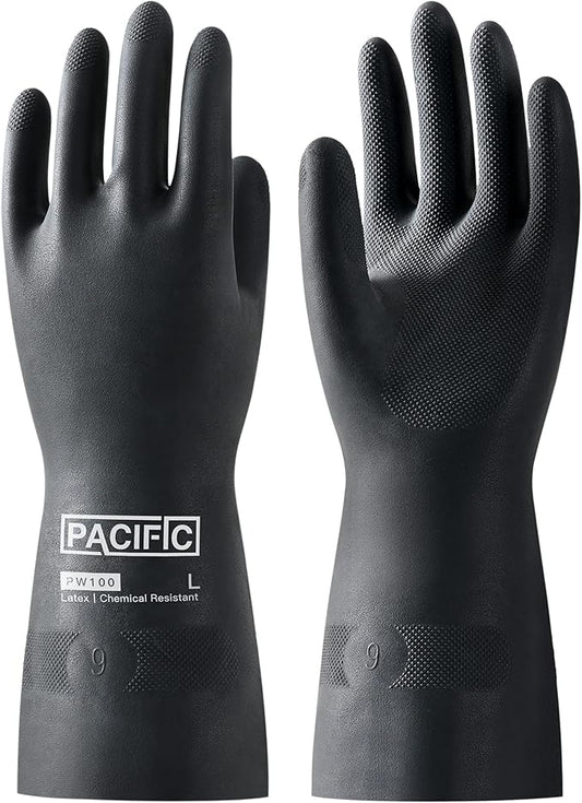 PACIFIC PPE Chemical Resistant Gloves, Heavy Duty Industrial Rubber Gloves by PACIFICPPE