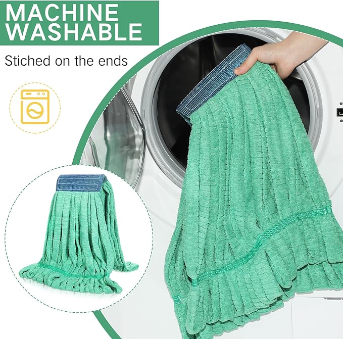 Lallisa 4 Pcs Commercial Mop Head Replacement Tube Microfiber Industrial Looped - Image 7