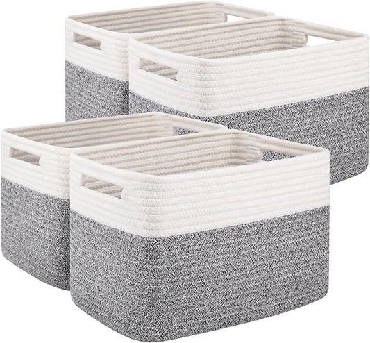 OIAHOMY 4 Pack Storage Baskets for Organizing, Basket for Shelves by MasterofSpaceOptimization