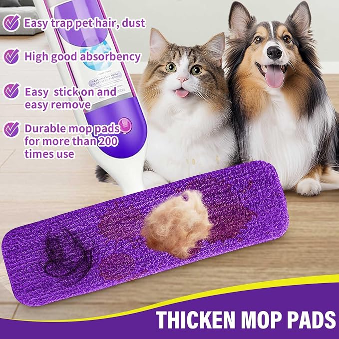 15 inch Mop Pads Refills, 6 Pack Microfiber Reusable Replacement Mop Pads Flat - Image 4