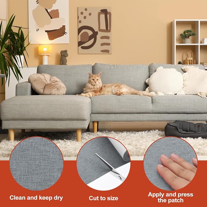 PATIKIL 70x4.4 Inch Linen Repair Tape, Repair Fabric Patch Self Adhesive Couch - Image 3