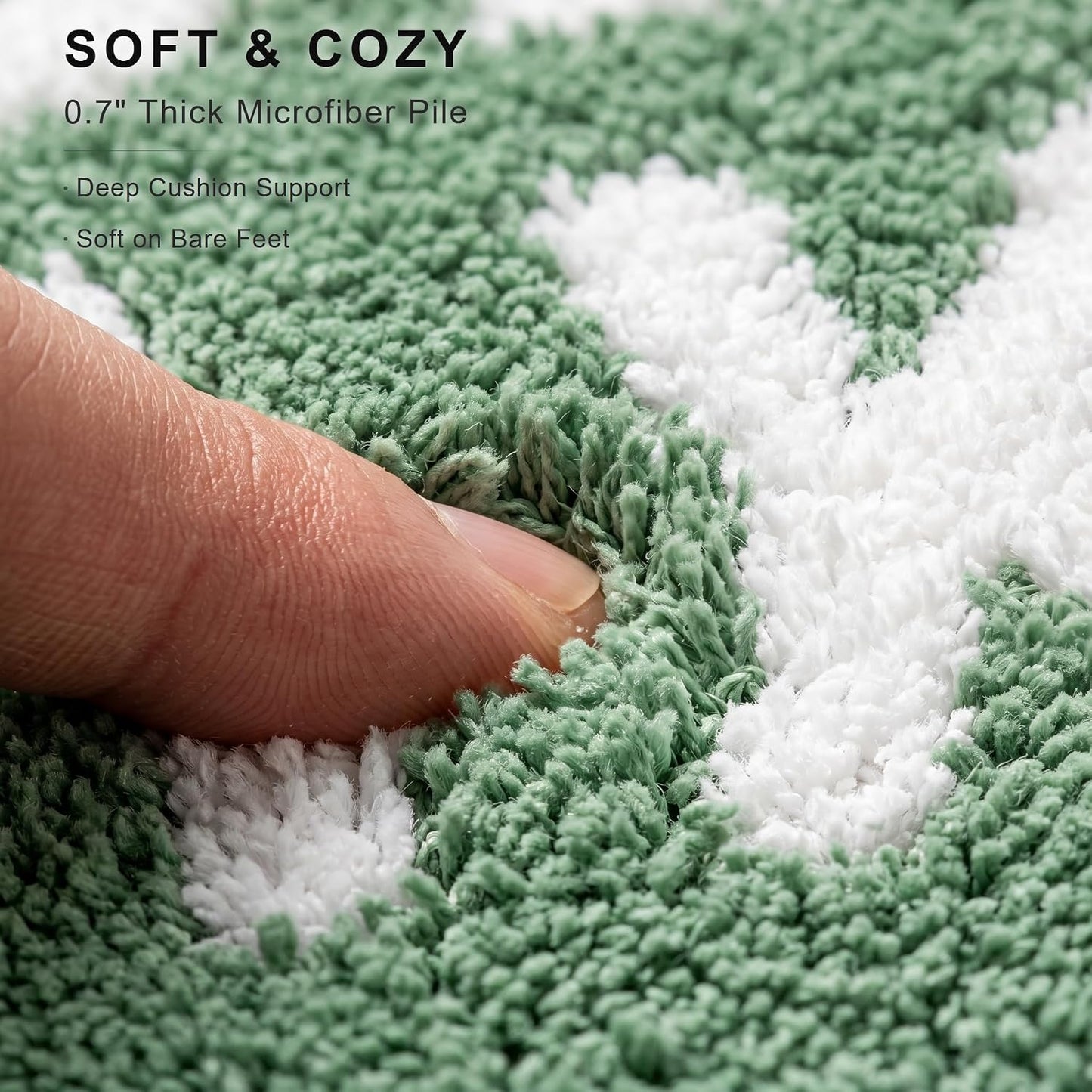 Sage Green Get Naked Bath Mat 16"x24",Boho Bathroom Rug Decor | Boho Bathroom Rug Decor,Cute Minimalist Bath Rug,0.7" Thick Soft Microfiber Shower Mat,Non-Slip TPR Backing,Machine washable.