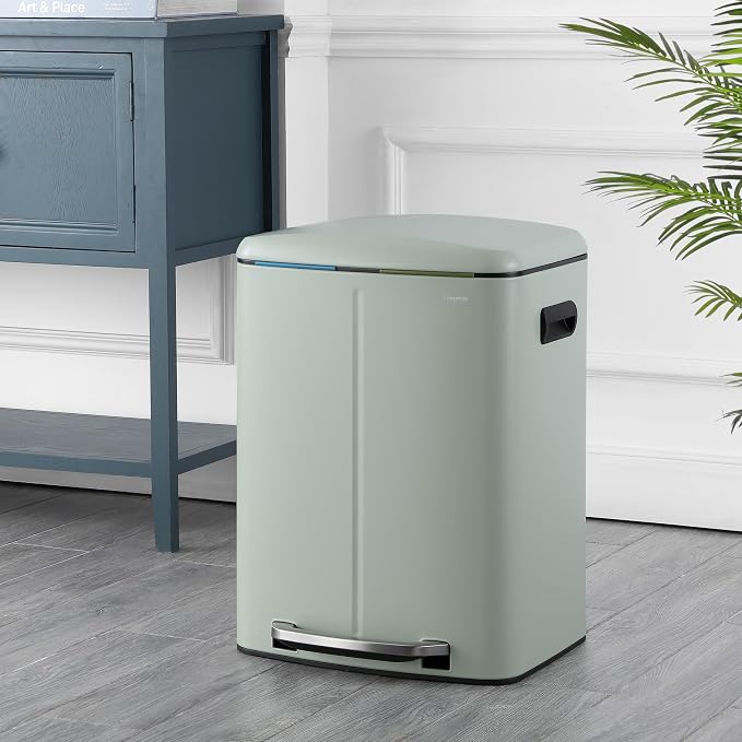 happimess HPM1005E Marco Rectangular 10.6-Gallon Double Bucket Trash Can - Image 2