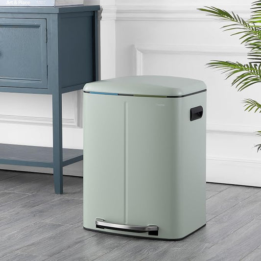 happimess HPM1005E Marco Rectangular 10.6-Gallon Double Bucket Trash Can - Image 2