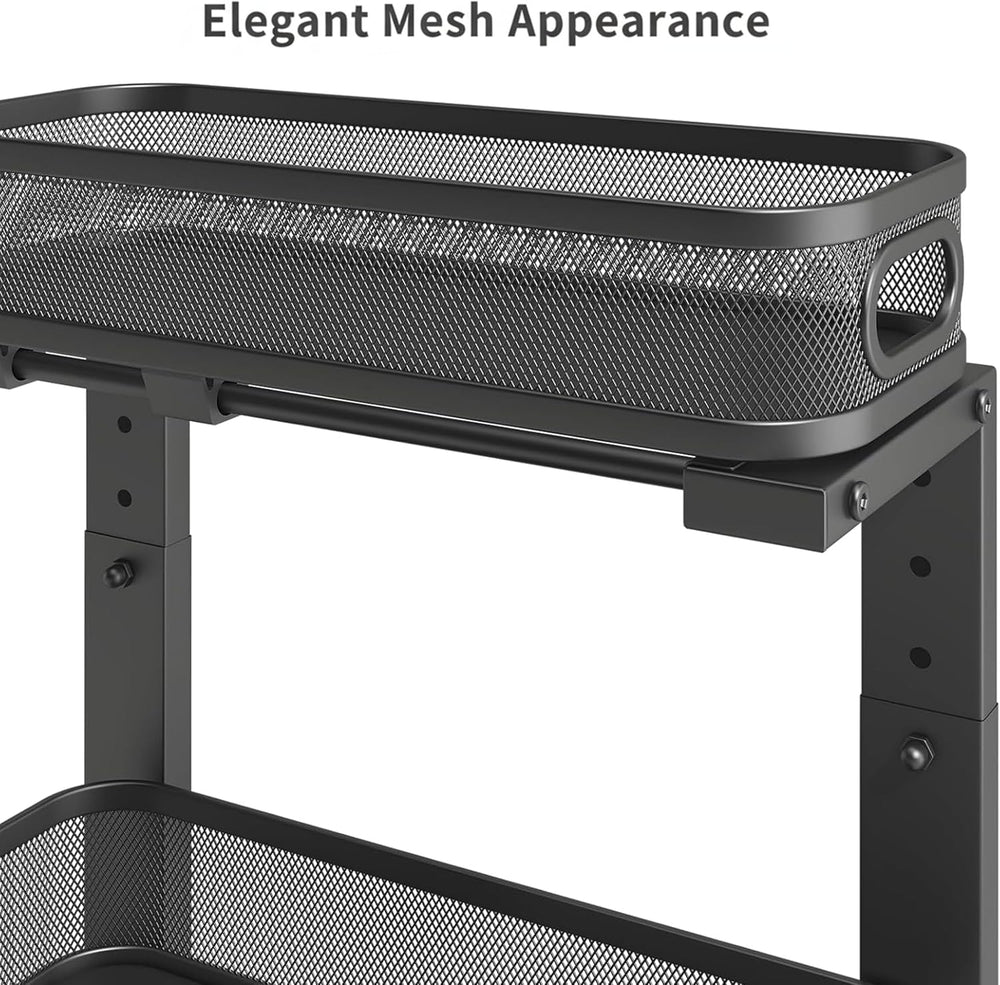 2 Pack Under Sink Organizer, Dual-Layer Pull Out Mesh Cabinet Rack with 5-Lev...
