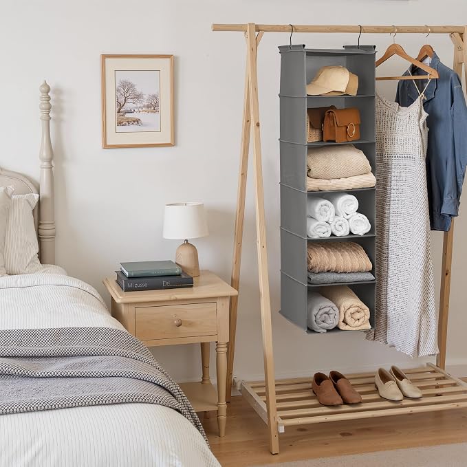 GRANNY SAYS 6 Shelf Hanging Closet Organizers and Storage, Collapsible Closet - Image 7