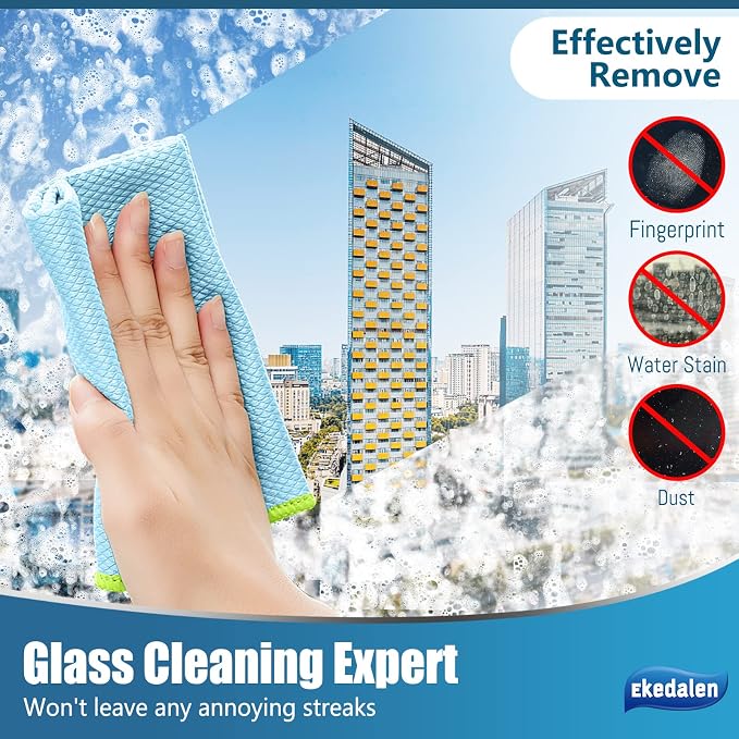 Microfiber Cleaning Cloth Lint Free Glass Cleaner Window Polishing Streak Free - Image 4