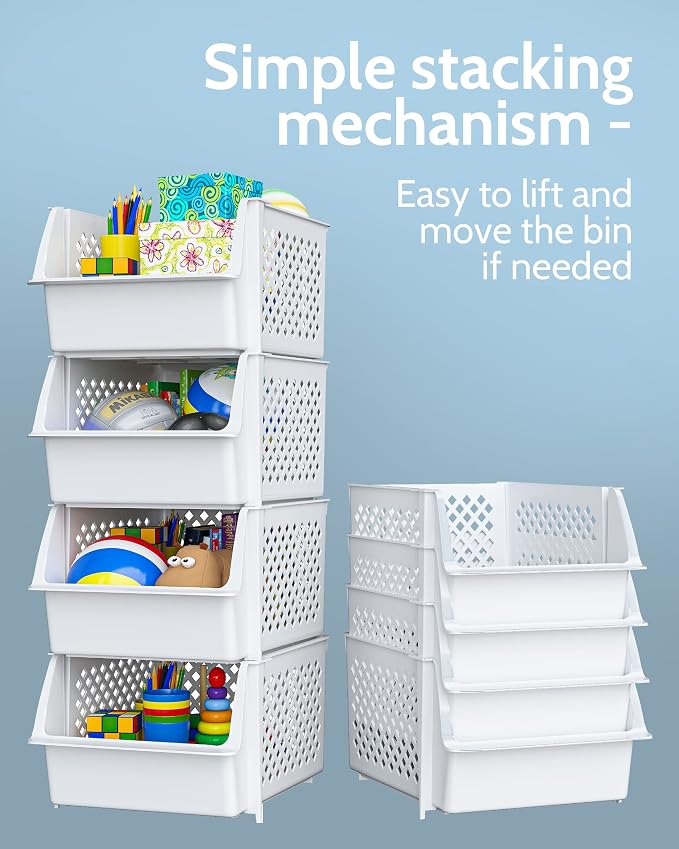 TidyFriend Plastic Stackable Storage Bins - Image 5