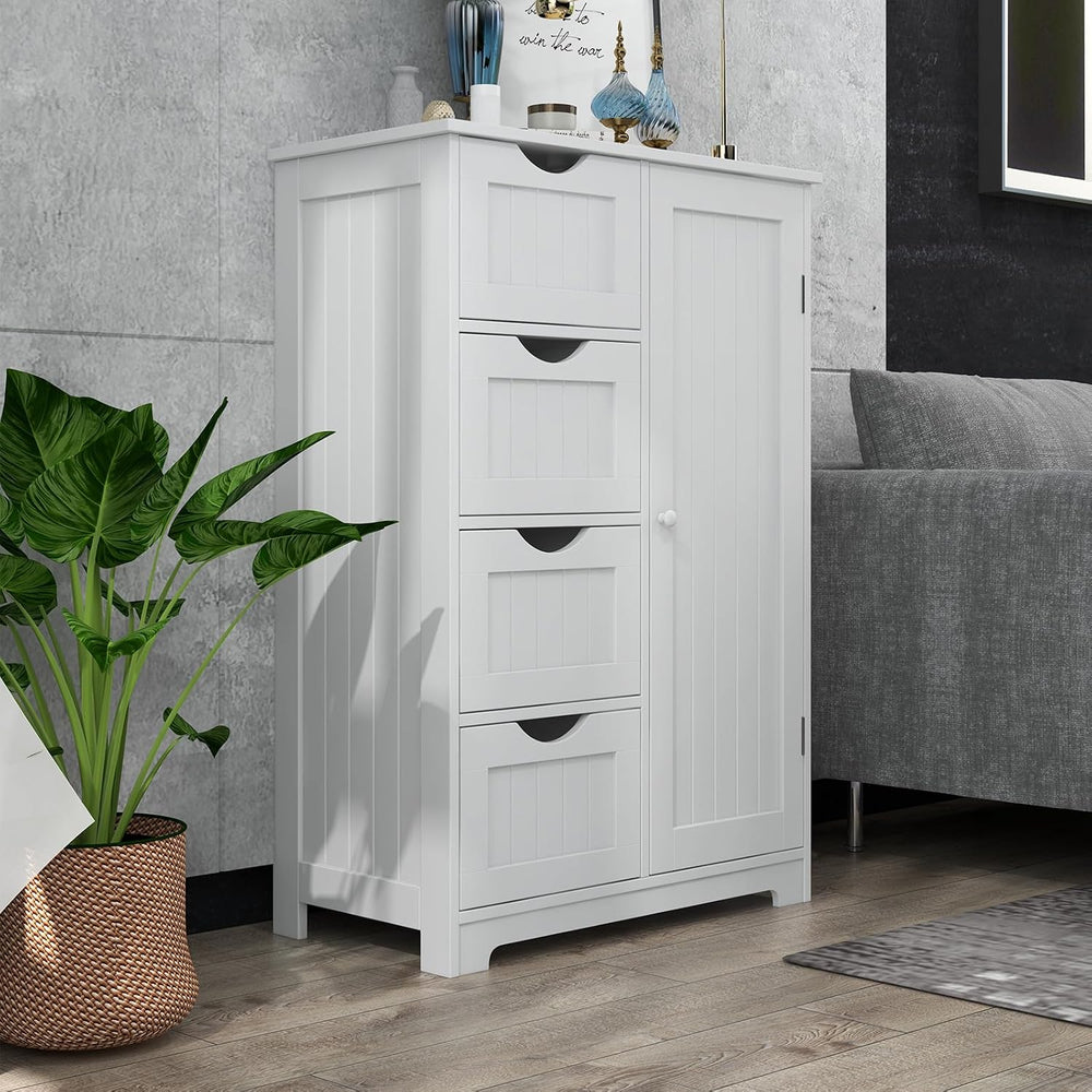 Giantex Bathroom Storage Cabinet with Drawers - 4 Drawer Storage Organizer w/...