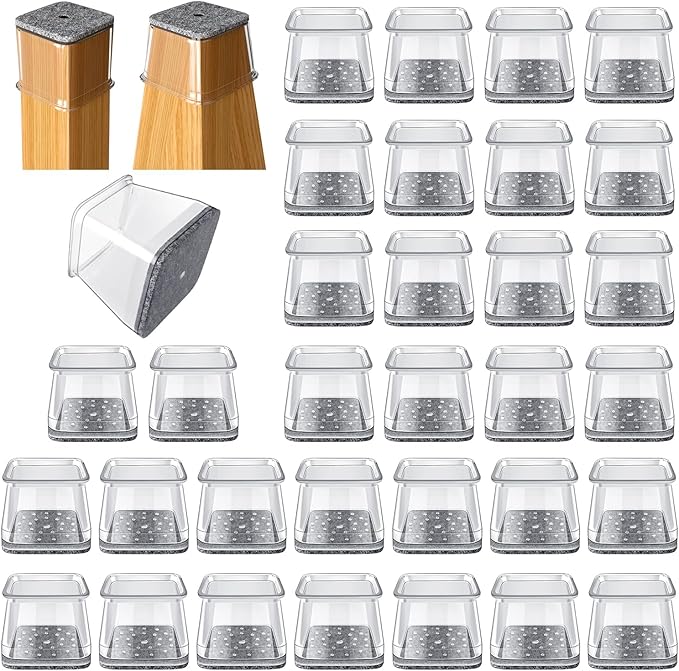 32 Pcs Square Chair Leg Protectors by OASMU