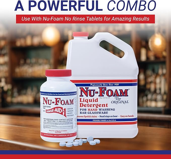 Nu-Foam Liquid Detergent for Bar Glassware – Original Streak-Free Solution - Image 8