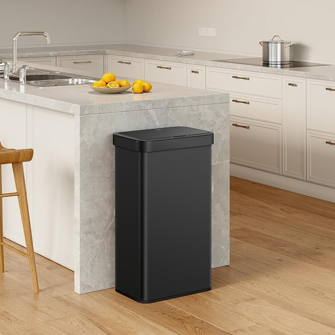 EKO Nova Sensor Trash Can, 21 Gallon/80 Liter Stainless Steel Rectangular - Image 3