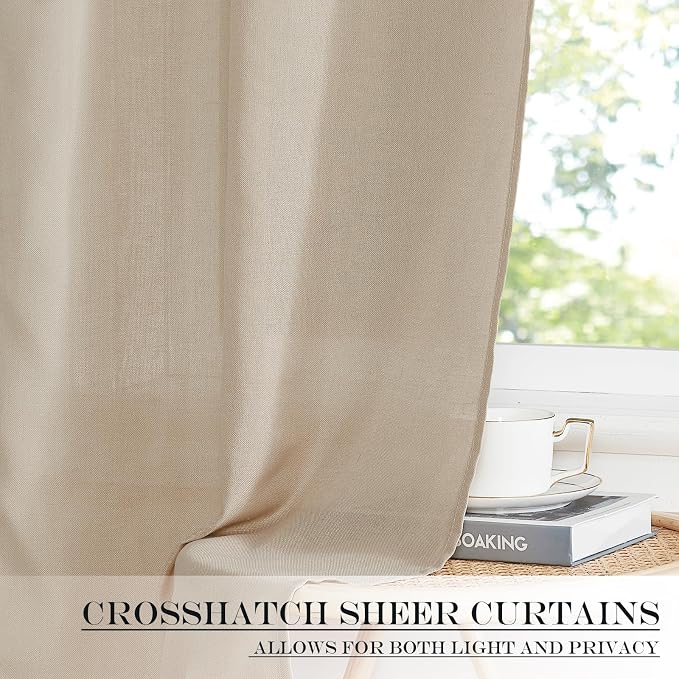 NICETOWN Linen Door Curtains 50 inch Length 1 Panel Farmhouse Kitchen Curtain - Image 5