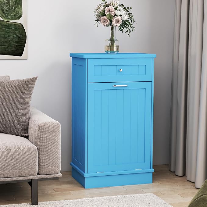 Betterhood Tilt Out Trash Cabinet 10 Gallon Wooden Free Standing Laundry Sorter - Image 2