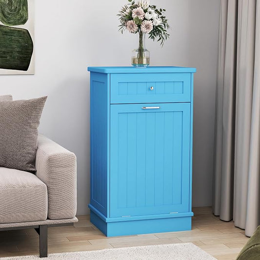 Betterhood Tilt Out Trash Cabinet 10 Gallon Wooden Free Standing Laundry Sorter - Image 2