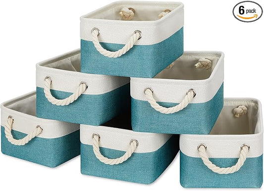 Temary Small Fabric Basket Shelf Storage Bins by TEMARY
