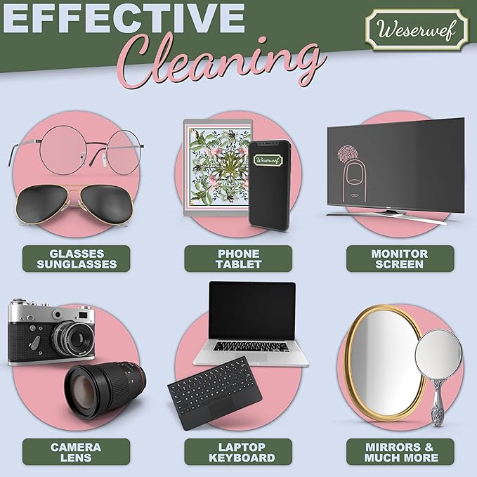WESERWEF Design Microfiber Glasses Cleaning Cloth – Premium Cleaning Cloth - Image 4