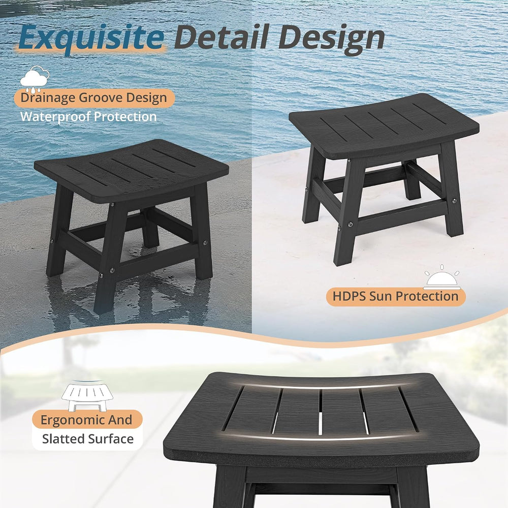 LUE BONA Outdoor Adirondack Ottomans, Footrest Footstool, Outdoor Foot Rest f...