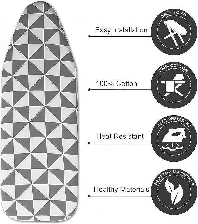Ironing Board Cover with Two 5MM Thick Feltpads, Fits Standard Ironing Boards - Image 3