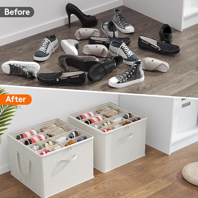 Lifewit Shoe Storage Organizer for Closet Fits 12-16 Pairs, Fabric Large Shoe - Image 7