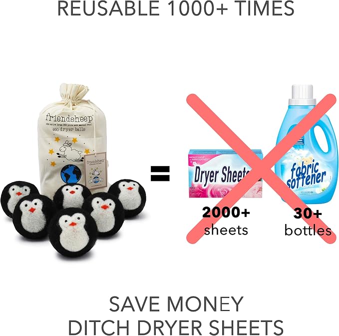 Friendsheep Wool Dryer Balls, Organic Fair Trade Reusable Fabric Softener - Image 2