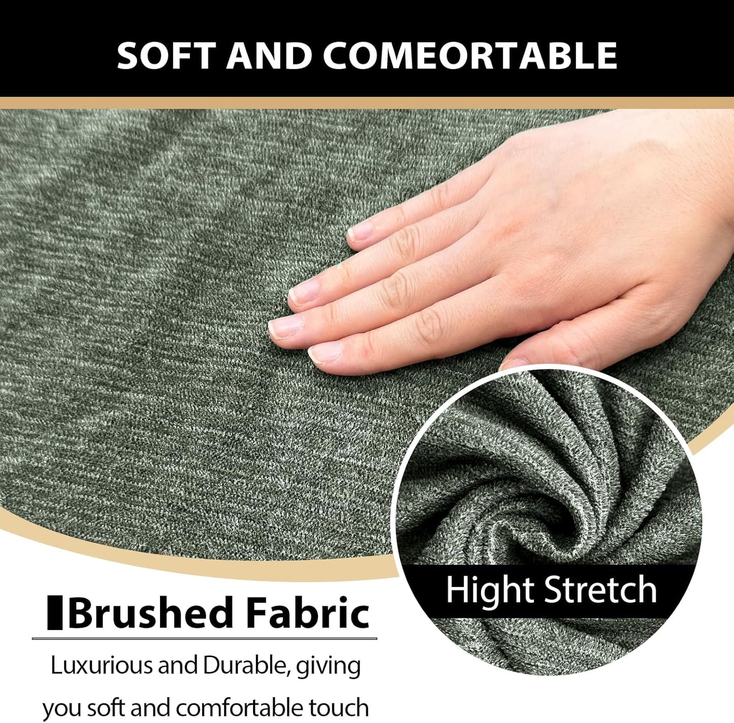 Sofa Cover 2 Pieces T Cushion Chair Covers with Arms Super Stretch Chair Slipcover for Living Room,Slip Cover Anti Slip Armchair Furniture Protector Pet Universal(Green, 1 Cushion)