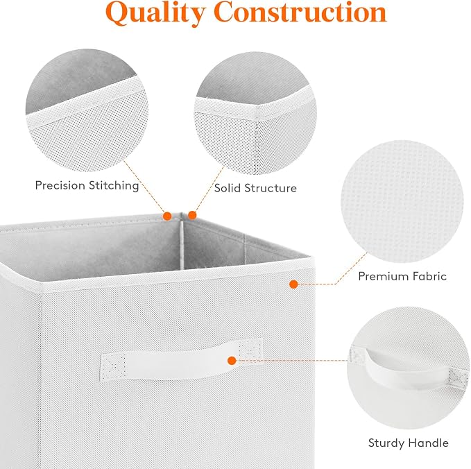 Lifewit Collapsible Fabric Storage Cubes Bins Set 11 Inch, Foldable Cubby - Image 3