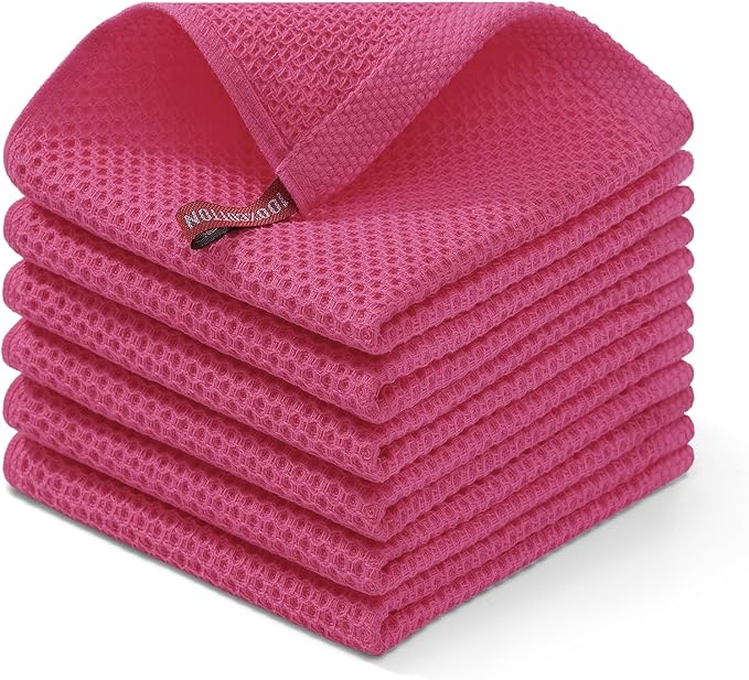 Homaxy 100% Cotton Waffle Weave Kitchen Dish Cloths, Ultra Soft Absorbent Quick by Homaxy