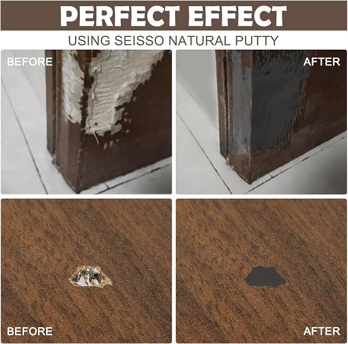SEISSO Wood Putty, Wood Putty Outdoor Waterproof, Wood Repair Putty Stainable - Image 3