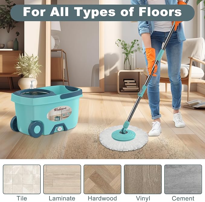 Spin Mop and Bucket System, Mop and Bucket - Image 6