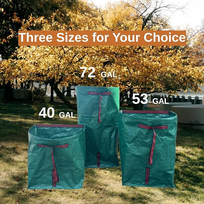 72 gallon Leaf Collector bags, Large Dustpan-Type Lawn Bags, Leaf Bags - Image 3