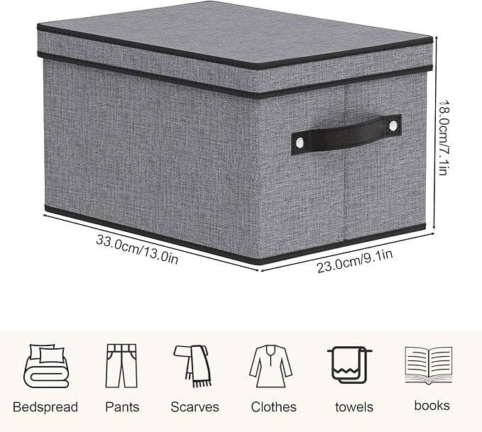 Fabric Storage Boxes, 7.1 x 9.1 x 13 Inch Baskets - Image 4