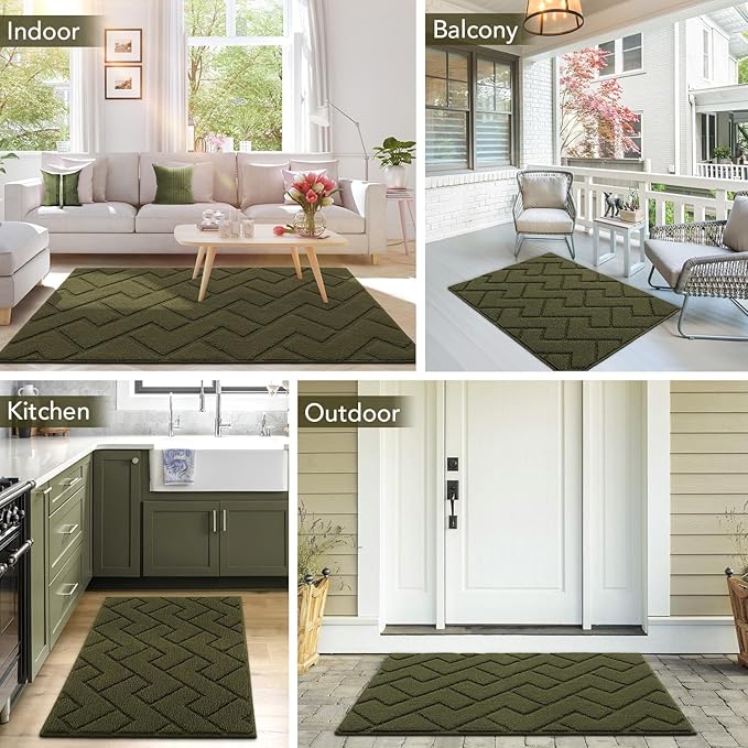 hicorfe Front Door Mat Outside Entrance, Stain and Fade Resistant, Non Slip - Image 2