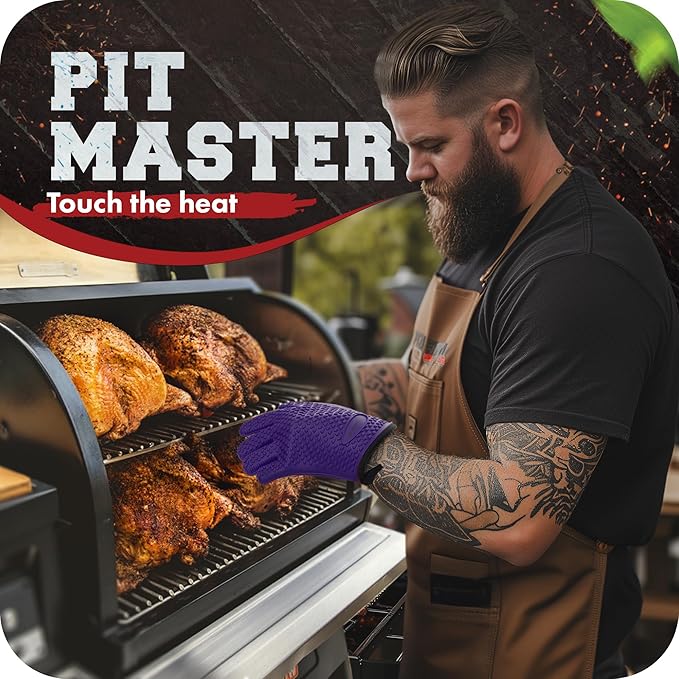 KITCHEN PERFECTION Silicone Smoker Oven Gloves -Extreme Heat Resistant BBQ - Image 3