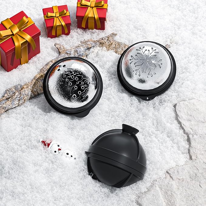 Novelty Christmas Snowflake Tree Ball Ice Maker Mold Set of 4, Funny Christmas - Image 7