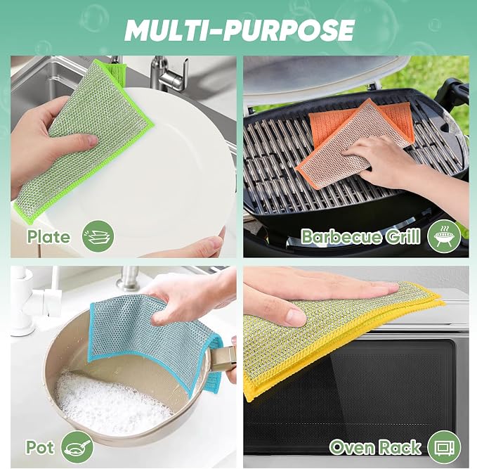 Orighty Multipurpose Wire Dishwashing Rag 24 Pcs, Upgraded Double-Layer - Image 7