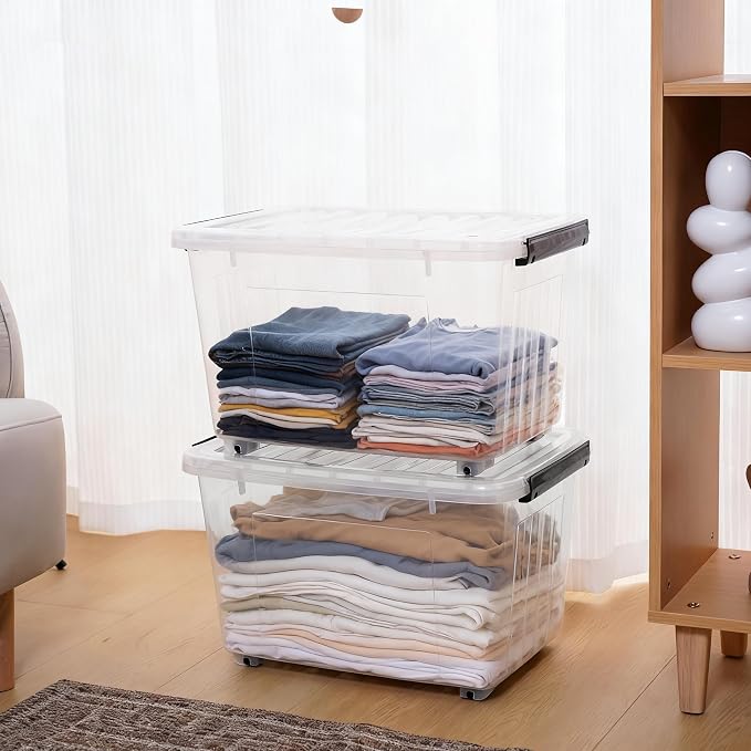 Citylife 54 QT Clear Plastic Storage Bins - Image 4