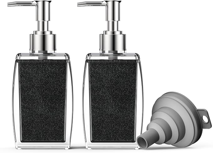 Black Soap Dispenser with Refillable Plastic Pump by Unknown