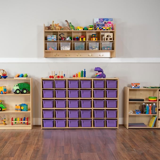 Wood Designs Cubby Storage Bin, Heavy Duty Plastic Containers - Image 5