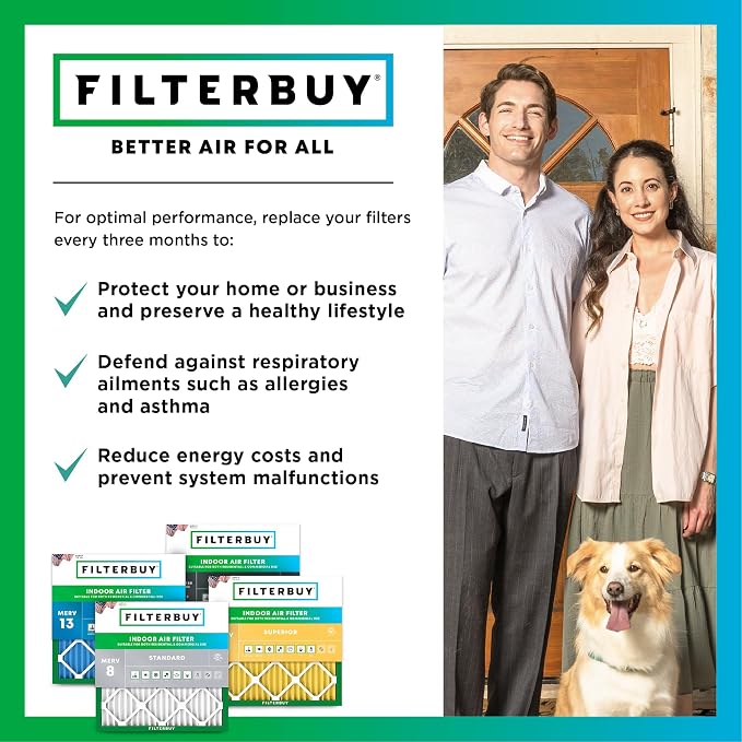 Filterbuy 24x28x1 Air Filter MERV 8 Dust Defense Replacement, Electrostatic - Image 7