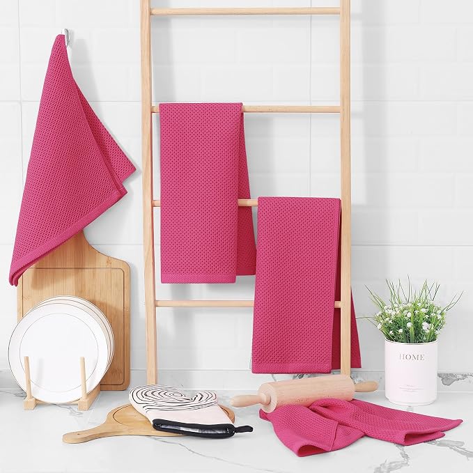 Homaxy 100% Cotton Waffle Weave Kitchen Dish Towels, Ultra Soft Absorbent Quick - Image 6