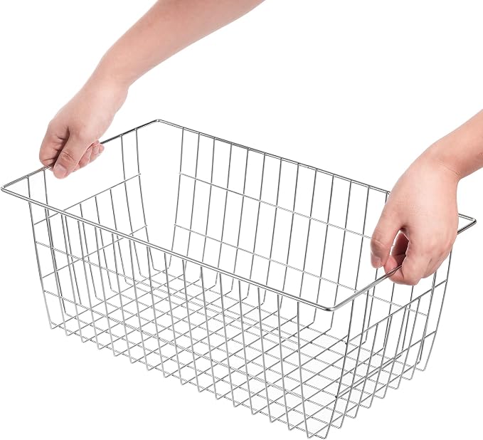 SANNO Freezer Baskets Wire Storage Baskets Closet Organization Baskets Bin - Image 7