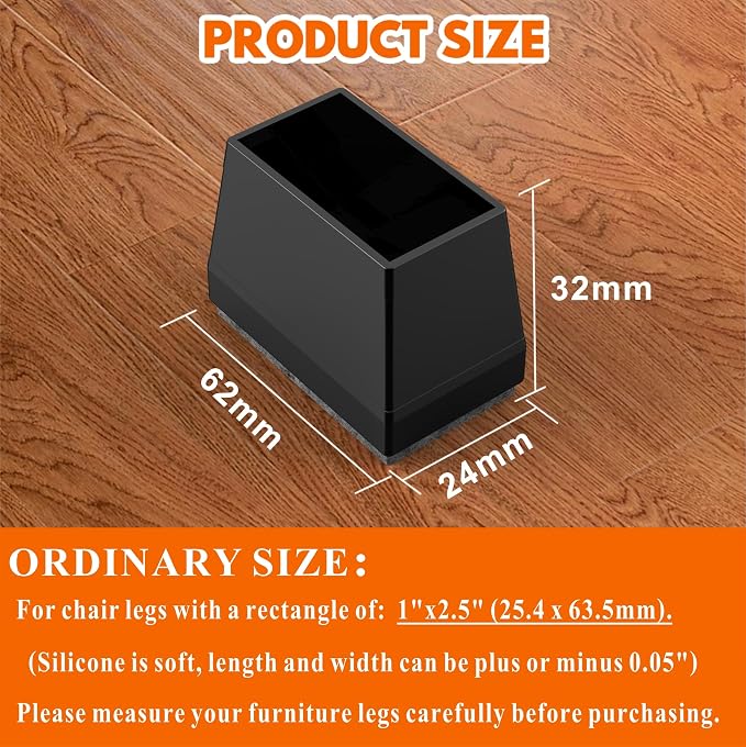 Rectangle Chair Leg Protectors for Hardwood Floors - Image 2