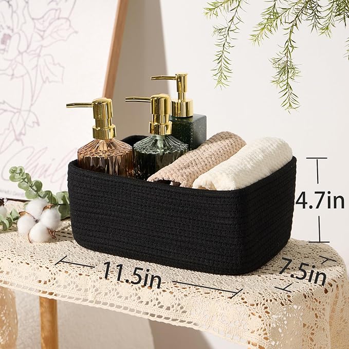 Small Storage Baskets for Organizing | Closet Organizer Bins | Shelf Toy Basket - Image 3