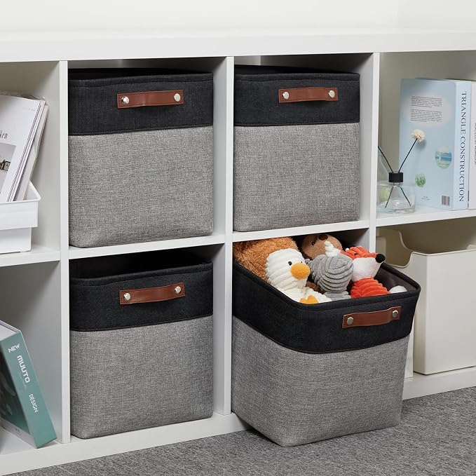 DULLEMELO Cube Collapsible Storage Bins, 12 inch Fabric Storage Cubes Bins - Image 4