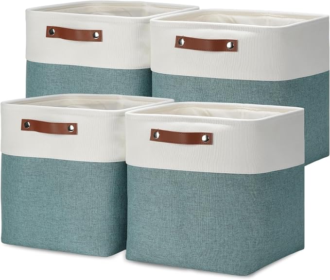 DULLEMELO Set Of 4 Cube Storage Bins, Fabric Storage Basket by DULLEMELO