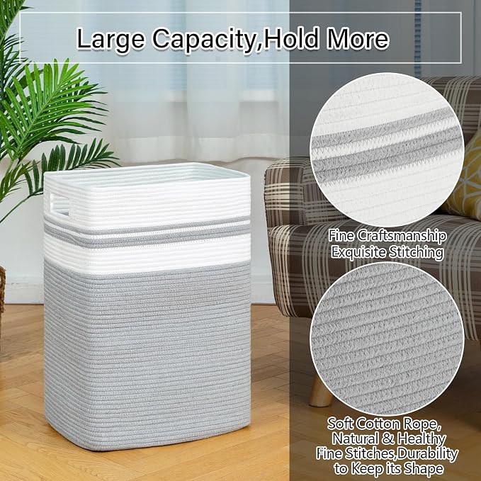 OIAHOMY 91L Laundry Hamper, XXXLarge Laundry Basket, Collapsible Cotton Rope - Image 5