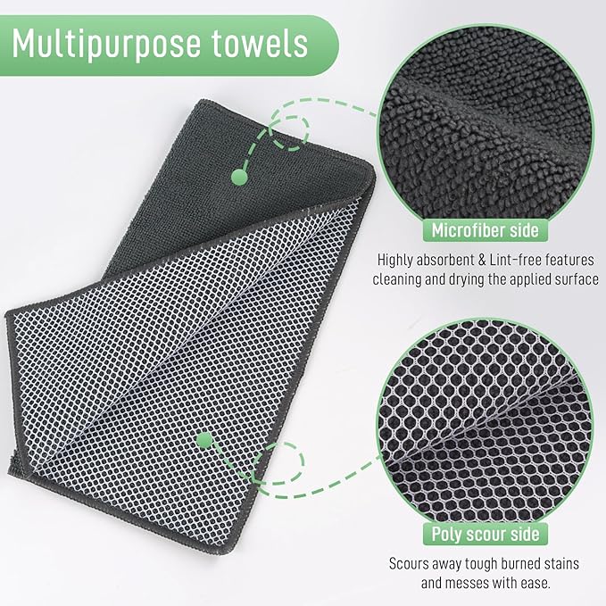 SINLAND Microfiber Dish Cloths Wash Clothes - Image 3