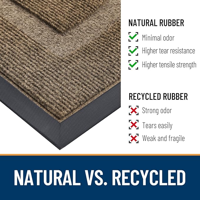 OLANLY Half Circle Door Mat Indoor Outdoor Entrance Welcome, Waterproof - Image 5