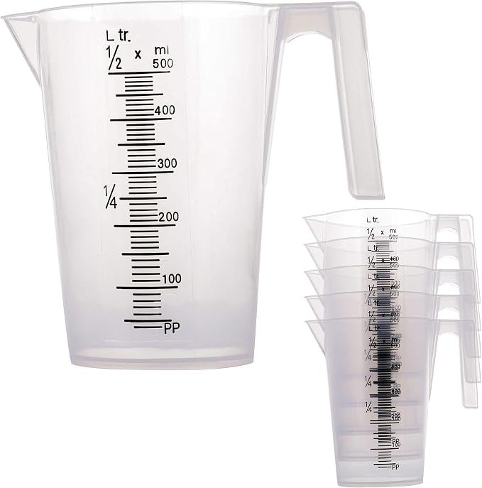 TCP Global 1/2 Liter Plastic Graduated Measuring and Mixing Pitcher by TCPGlobal